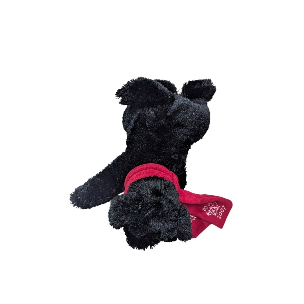 Eddie Bauer 2007 Black Plush Dog Red Scarf 12"Stuffed Animal toy Lavador Lab